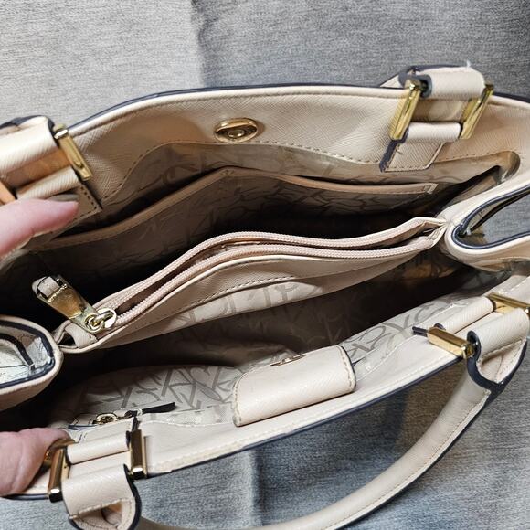 Authentic Calvin Klein Taupe/Tan/Beige Signature Satchel H7DDJ6XG - Picture 4 of 6